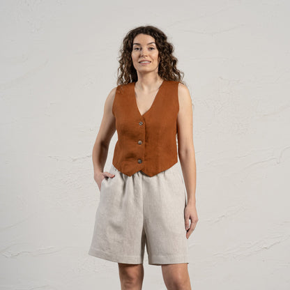 Women's Linen Waistcoat Ava