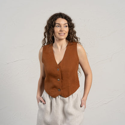 Women's Linen Waistcoat Ava