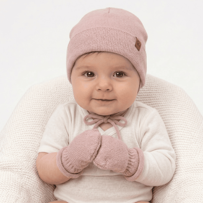 Baby Knit Beanie with Strings Cashmere Blend