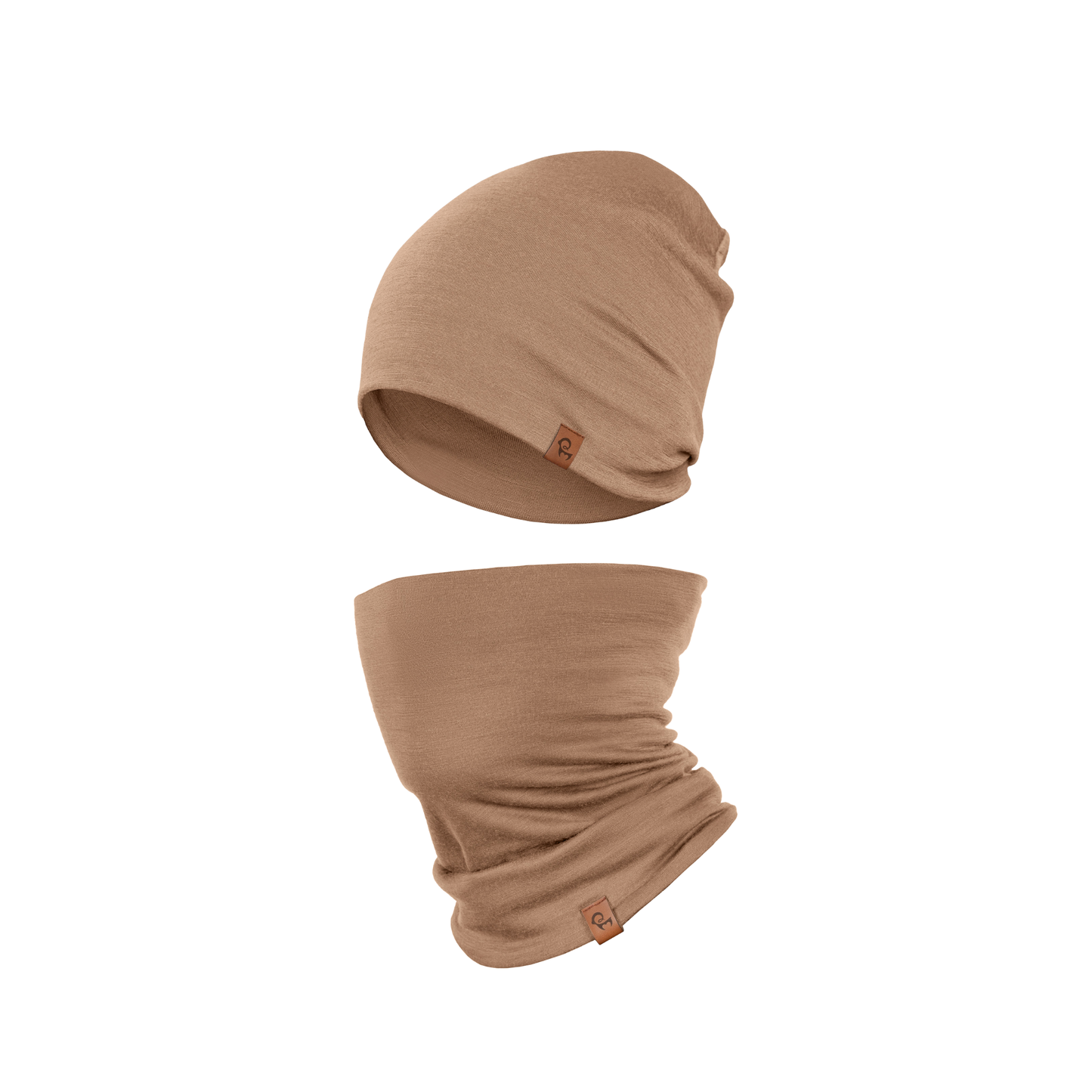 Men's Merino Beanie & Gaiter 2-Piece Beige