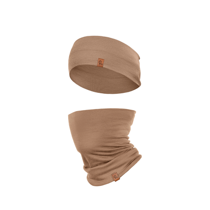 Men's Headband & Gaiter 2-Piece Beige