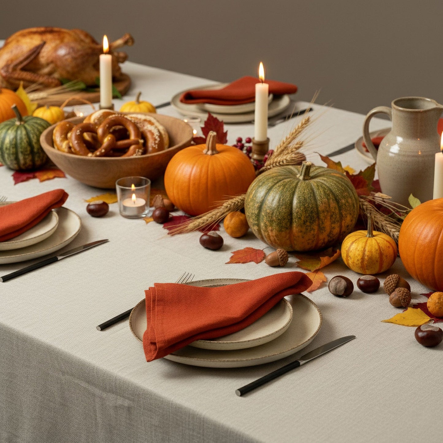 Linen Holiday Celebration Napkins
