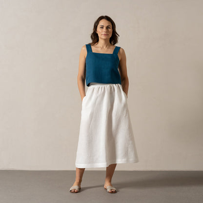 100% Linen Vacation Crop Top