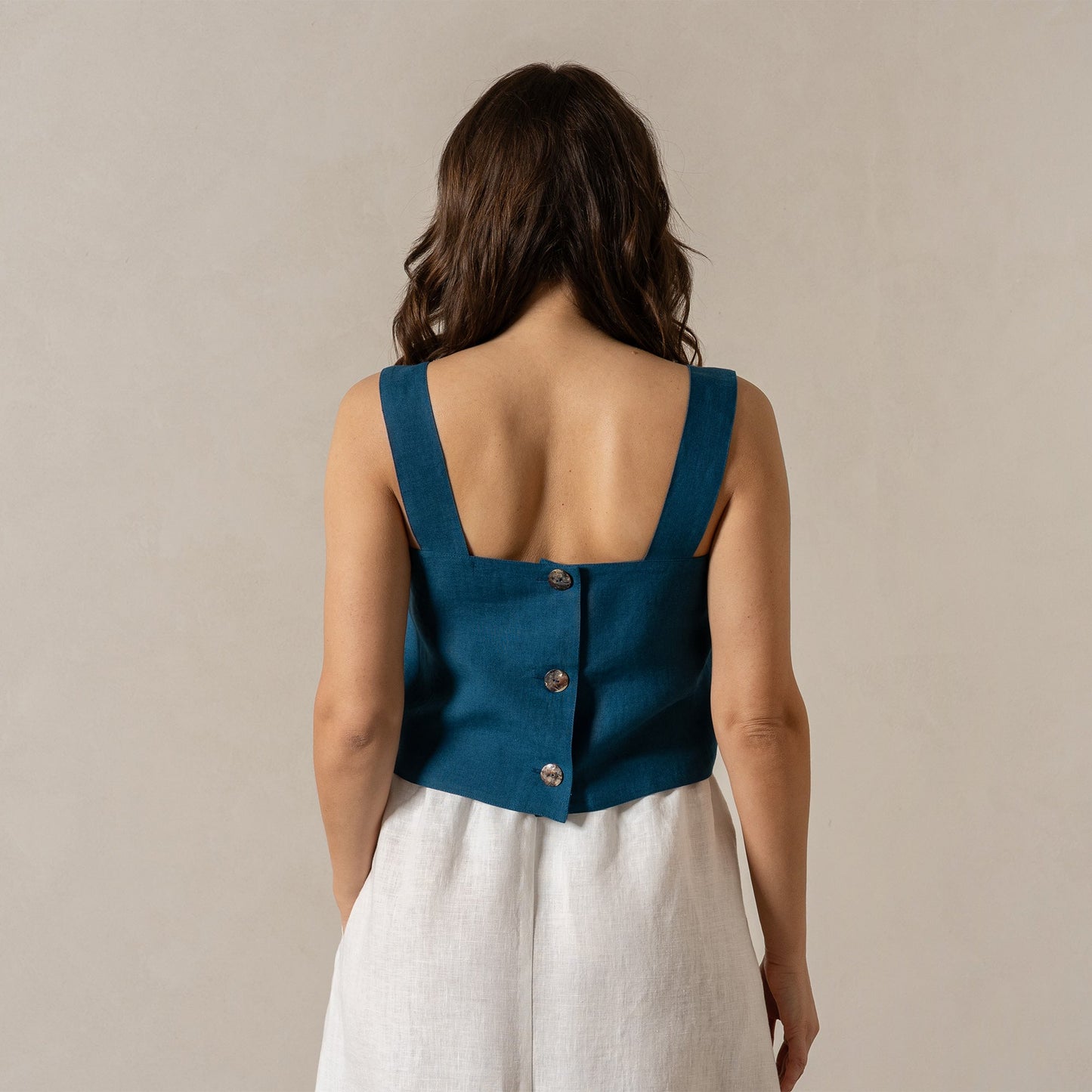 100% Linen Summer Crop Top