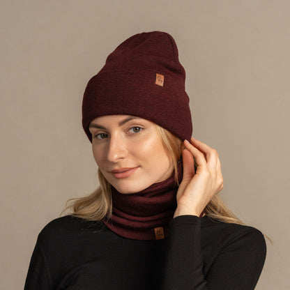 Women's Knit Beanie Hat Merino Wool