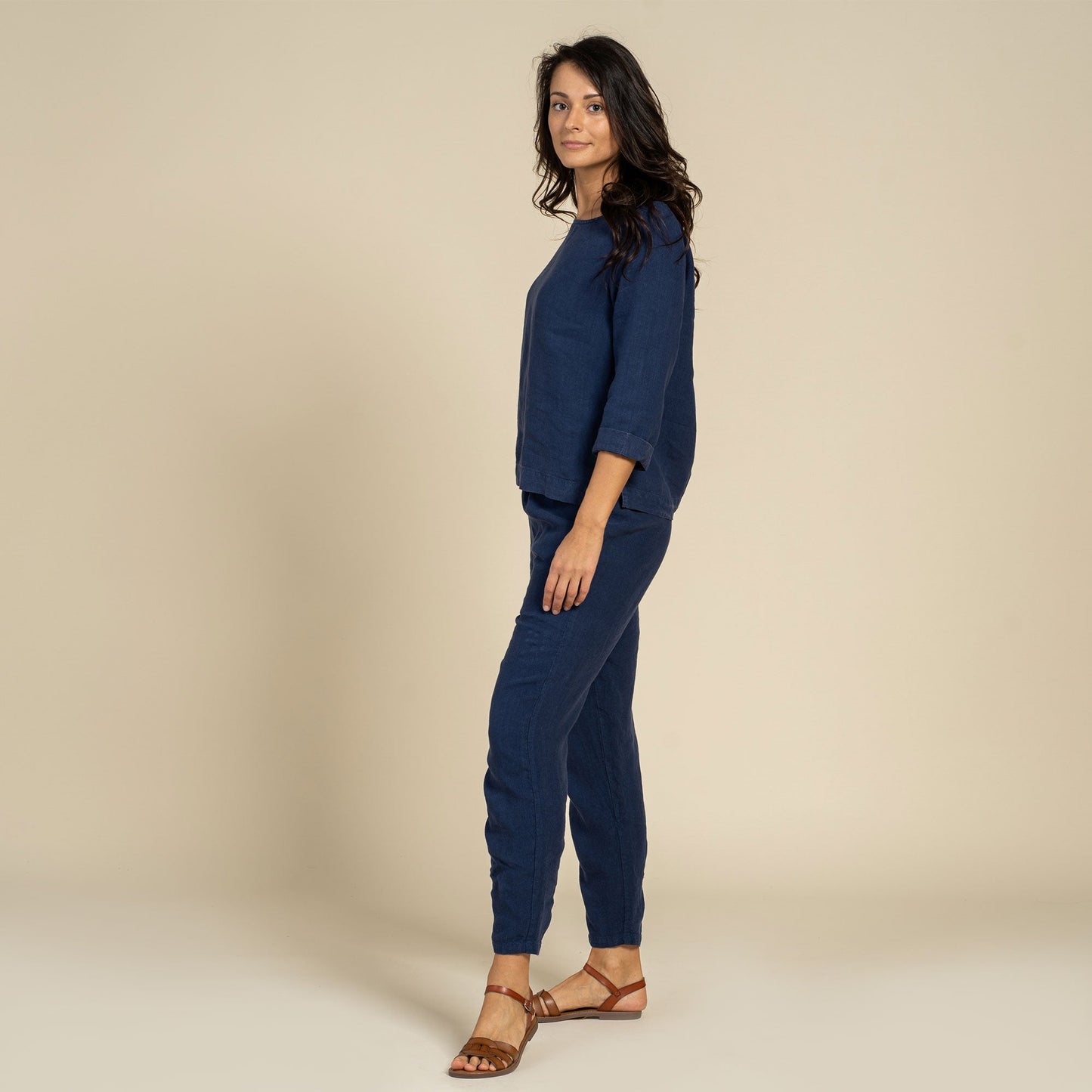Linen Pants Dakota Storm Blue