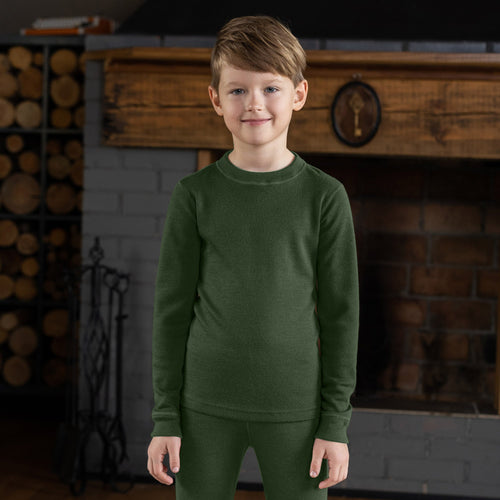 Kids' 250 Thermal Long Sleeve Crew Dark Green