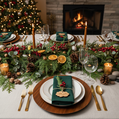 Linen Holiday Celebration Napkins