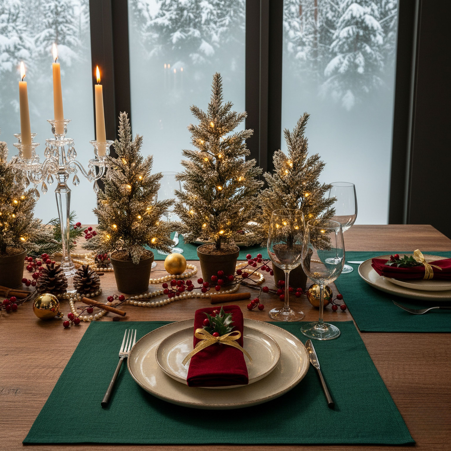 Linen Placemat Dark Green