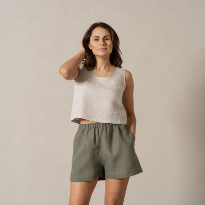Linen Pull-On Shorts