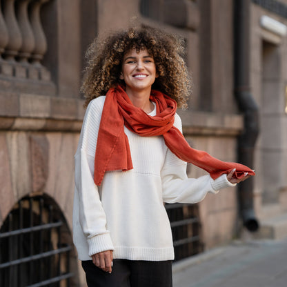 100% European Washed Linen Scarf