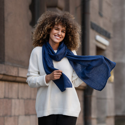 100% European Washed Linen Scarf