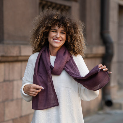100% European Washed Linen Scarf