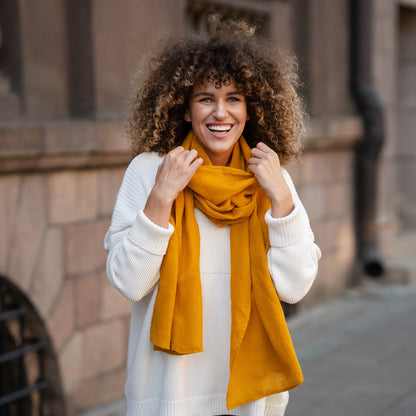 Women's Natural Linen Scarf