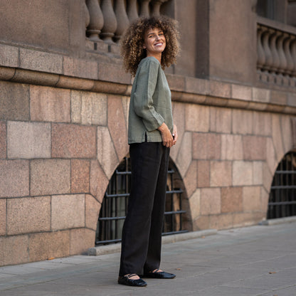 Linen Blouse Nora Stone Green