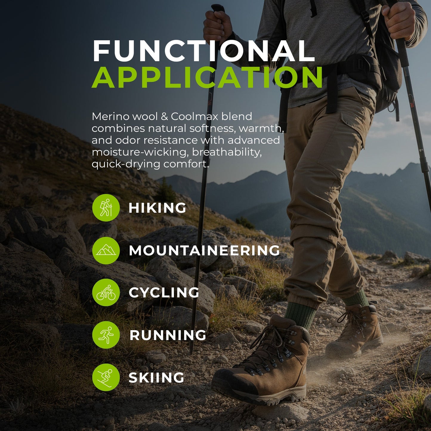 Functional Coolmax® Hiking Socks for Men