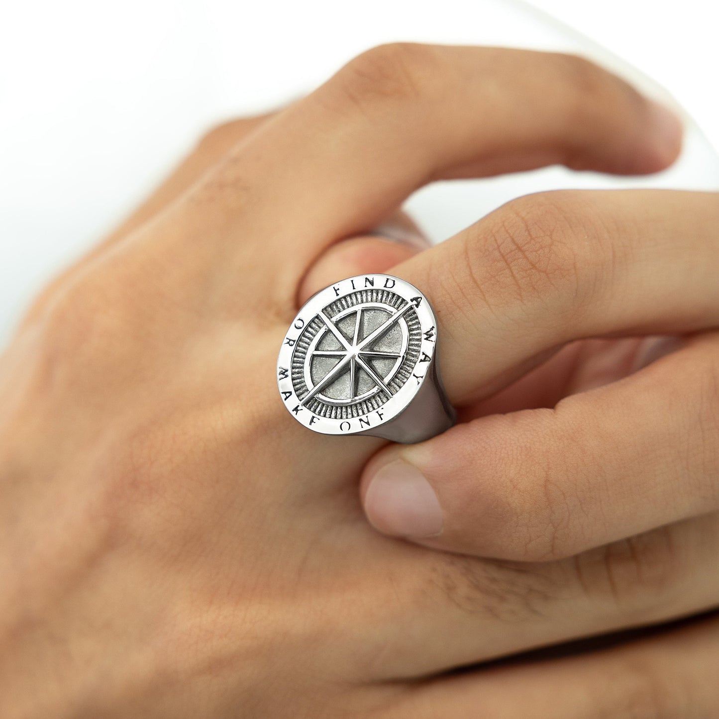 "Find a Way" Compass Ring