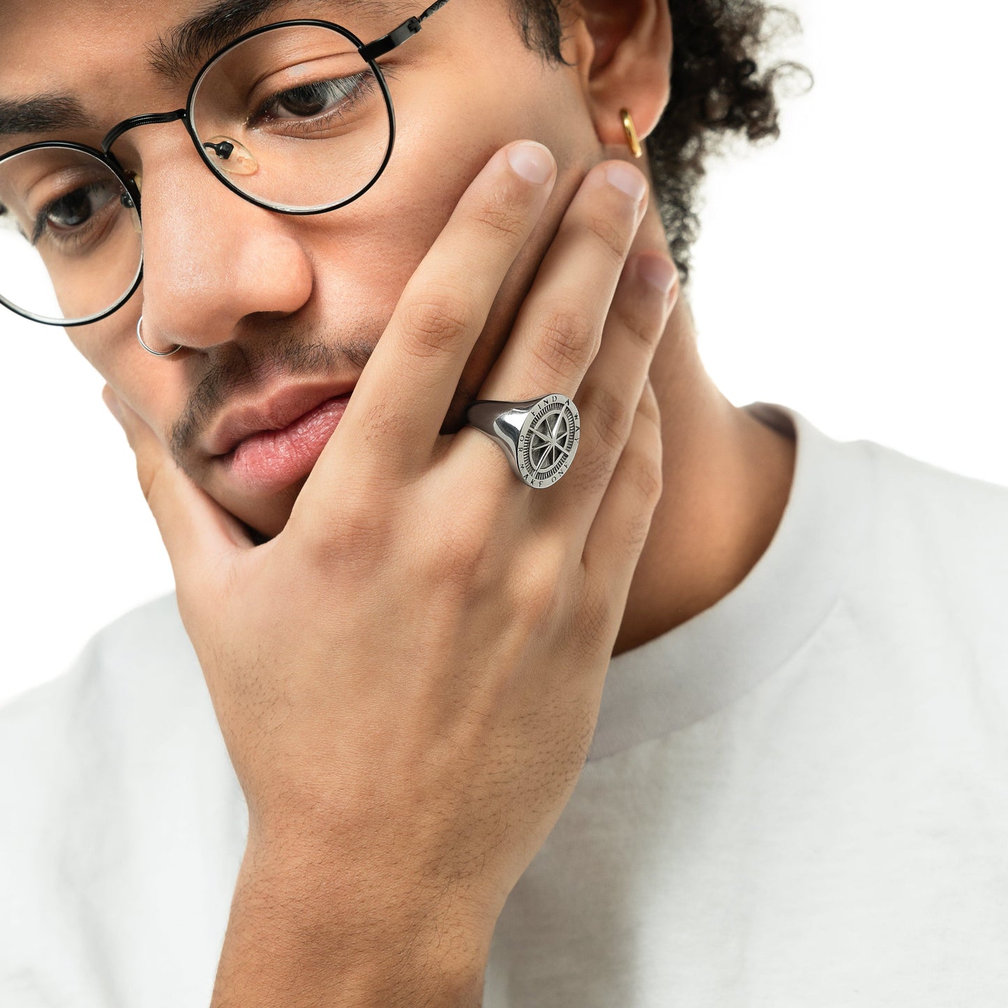 "Find a Way" Compass Ring