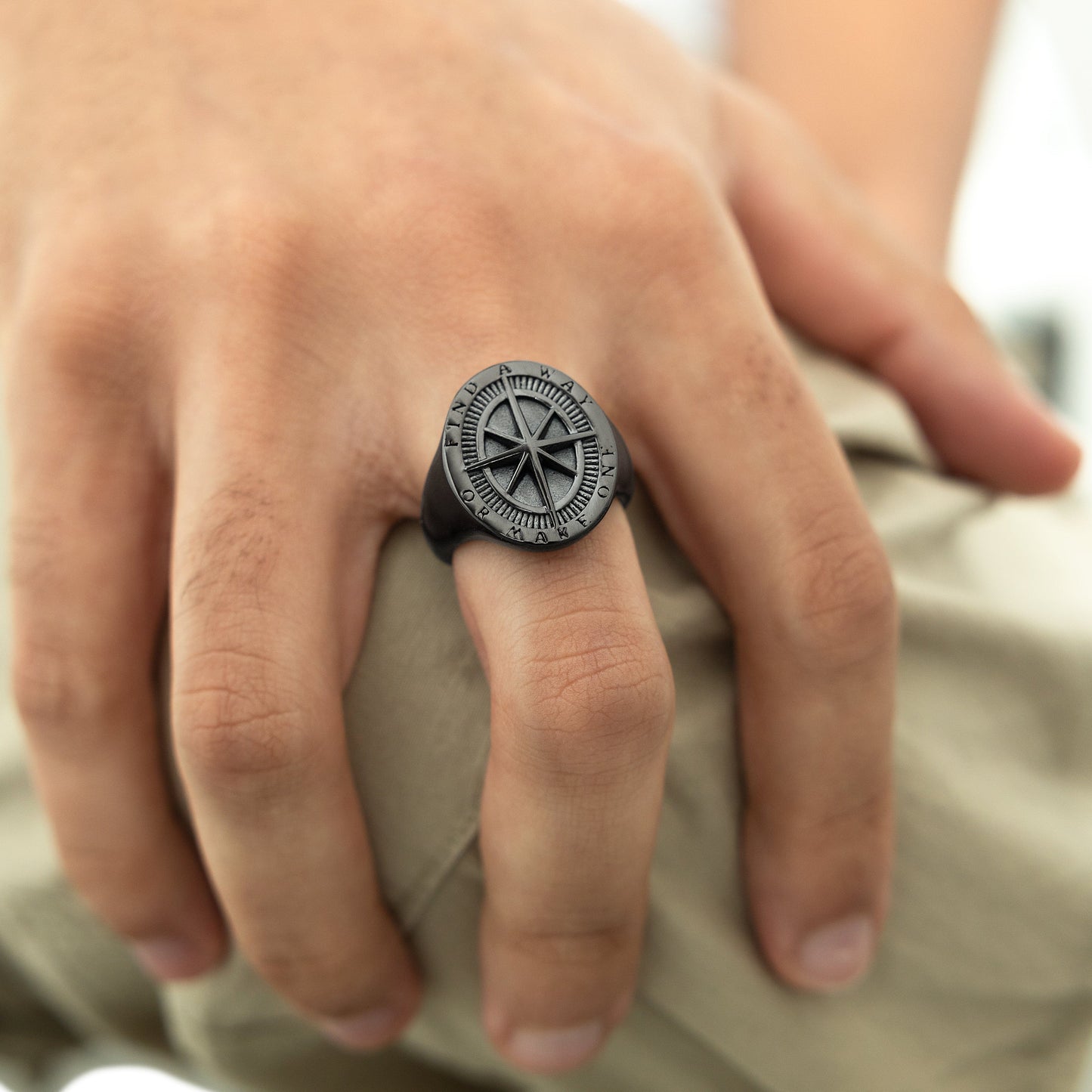 "Find a Way" Compass Ring