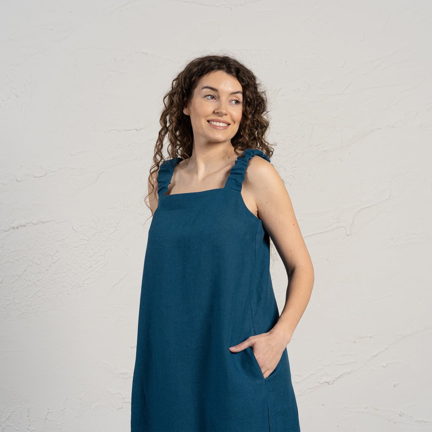 Linen Maxi Pinafore Dress Fiona