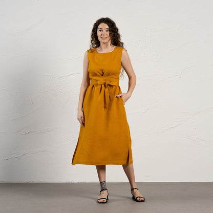 Sleeveless Obi Wrap Dress Hailey