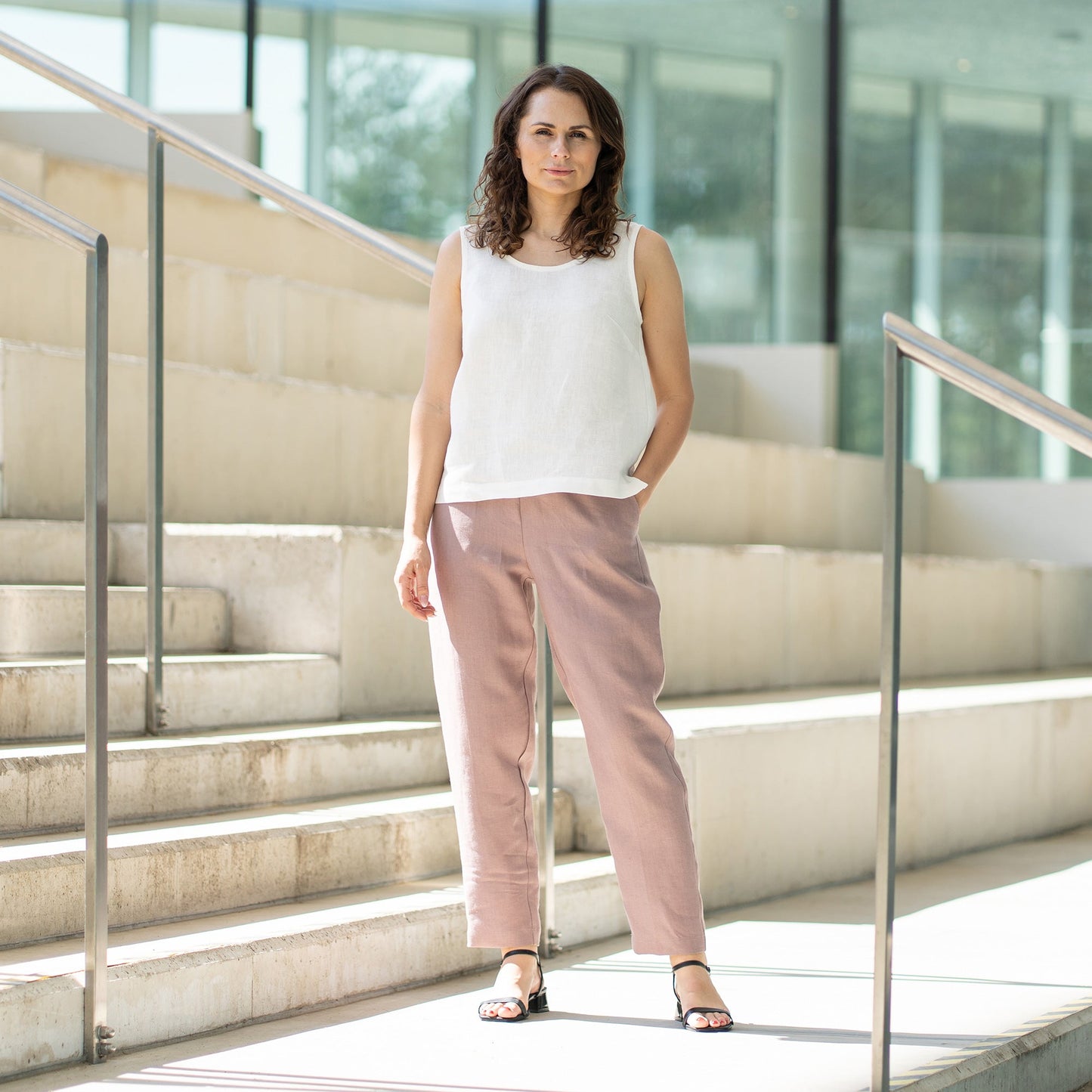 Linen Tank Top Hana Pure White