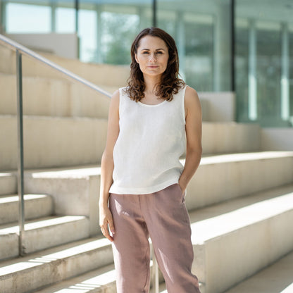 Linen Tank Top Hana Pure White