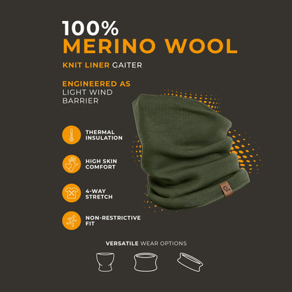 Knit Merino Liner Neck Gaiter for Men