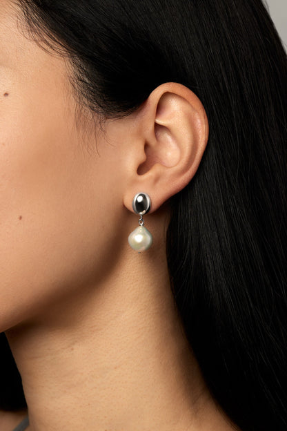 Vivienne Baroque Pearl Earrings | Silver or 9K White Gold
