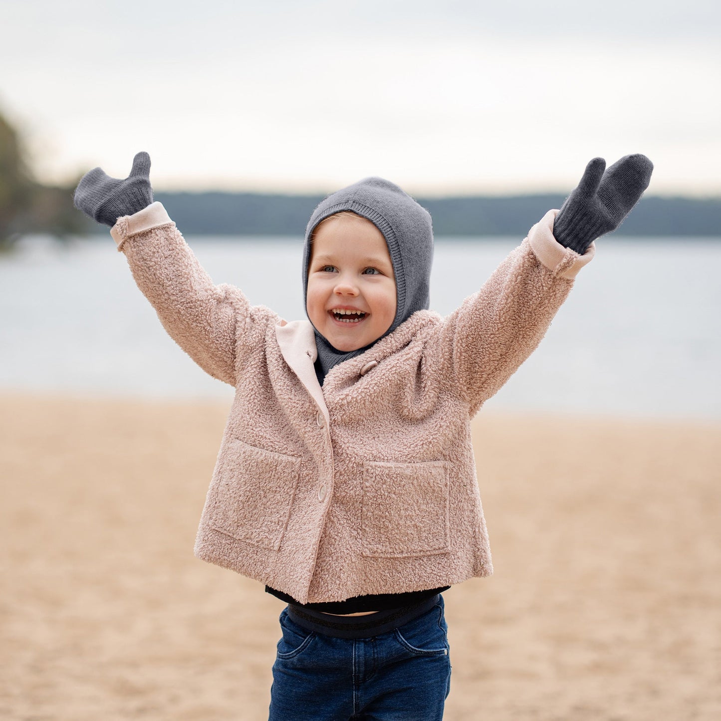 Kids' Knit Double Mittens Cashmere Blend