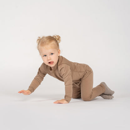 Kids' Lightweight 160 Long Sleeve Crew Beige