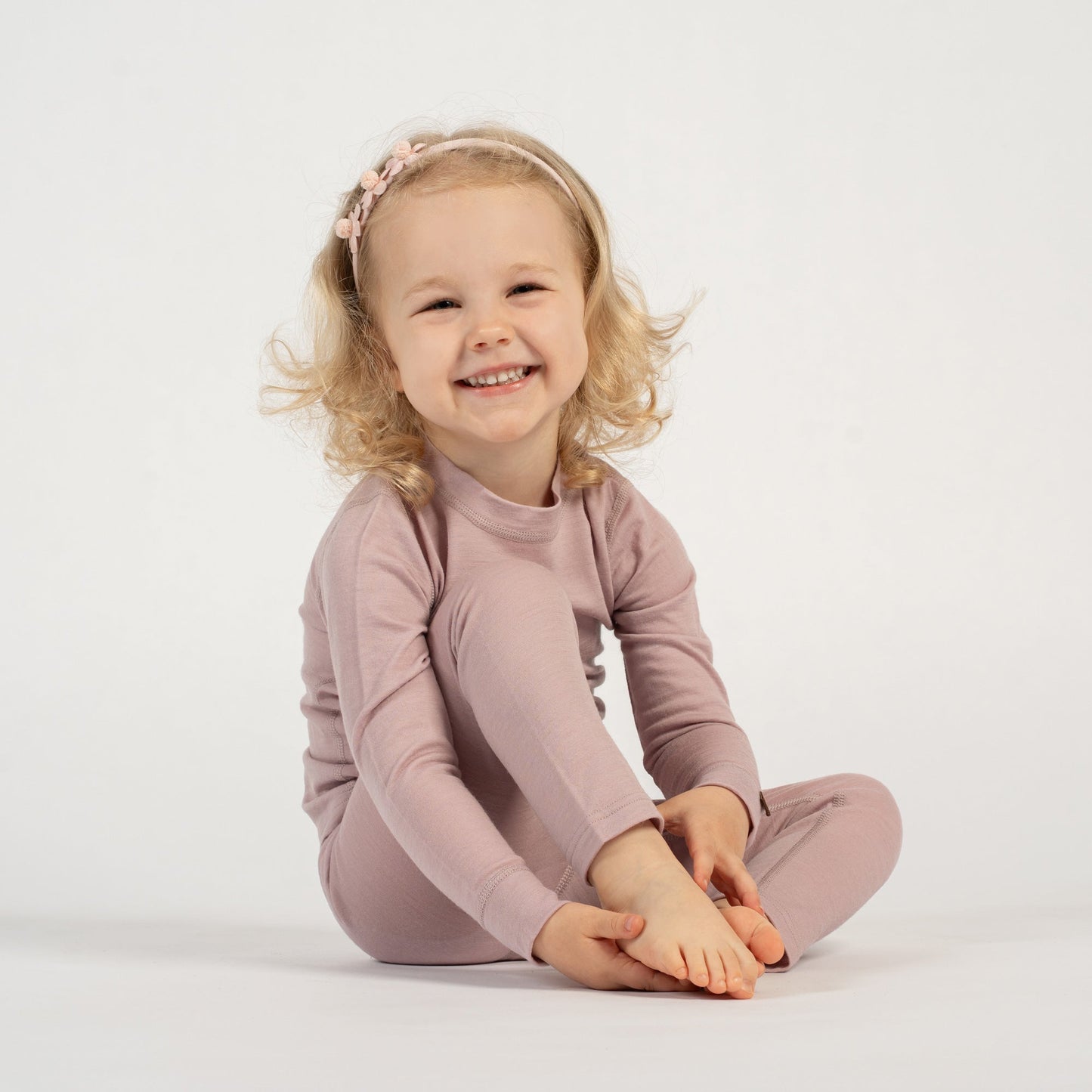 Kids' 160 Top Long Sleeve Crew Dusty Pink