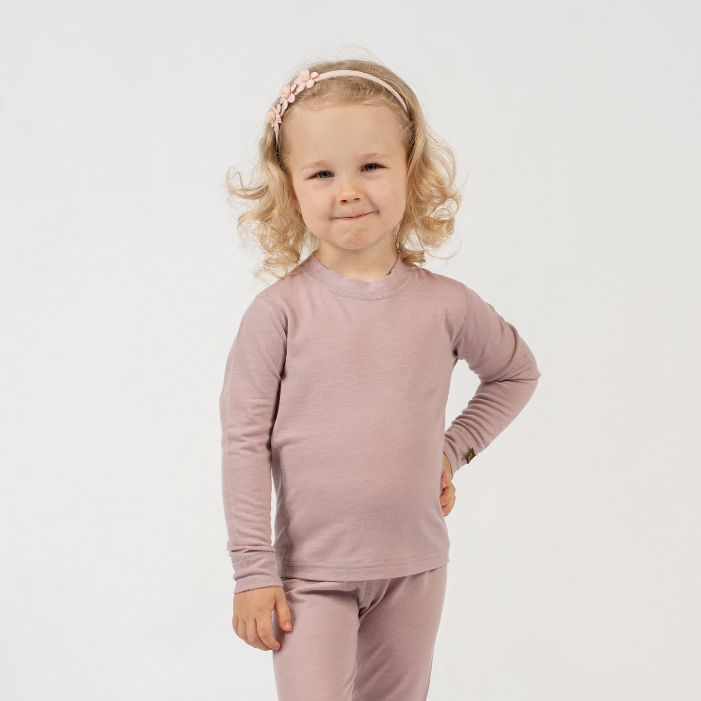 Kids' 160 Top Long Sleeve Crew Dusty Pink