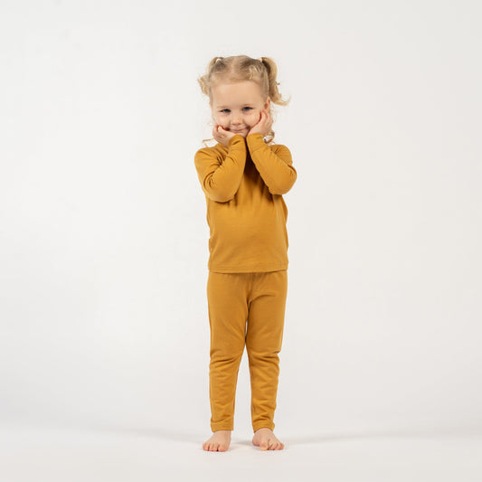 Kids' 160 Long Sleeve & Bottom 2-Piece Yellow