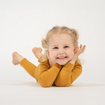 Kids' 160 Long Sleeve & Bottom 2-Piece Yellow