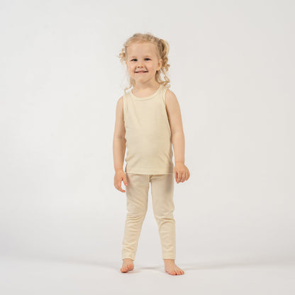 Kids' Merino Tank Top & Bottom 2-Piece Natural