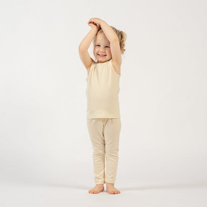 Kids' Merino Tank Top & Bottom 2-Piece Natural