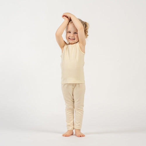 Kids' Merino Tank Top & Bottom 2-Piece Natural