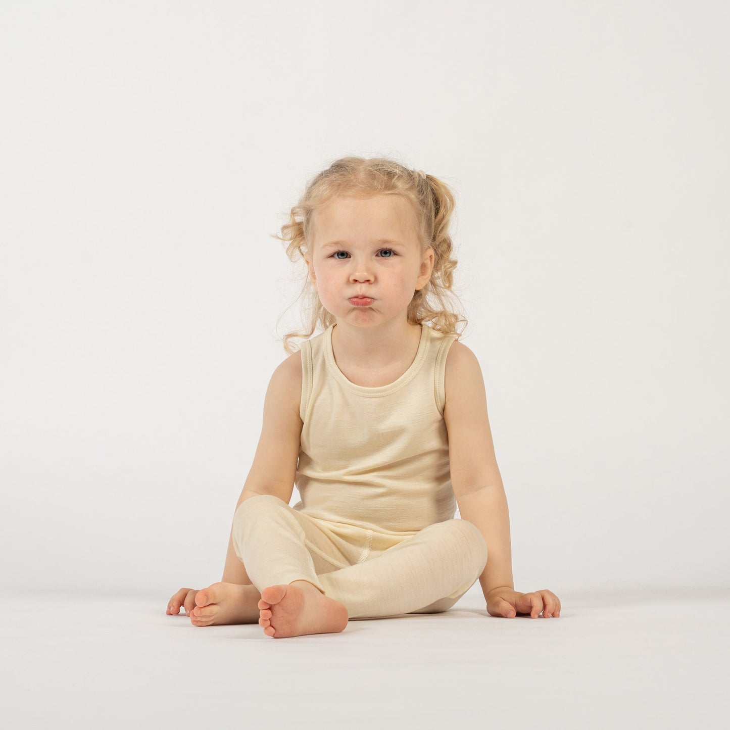 Kids' Merino Tank Top & Bottom 2-Piece Natural