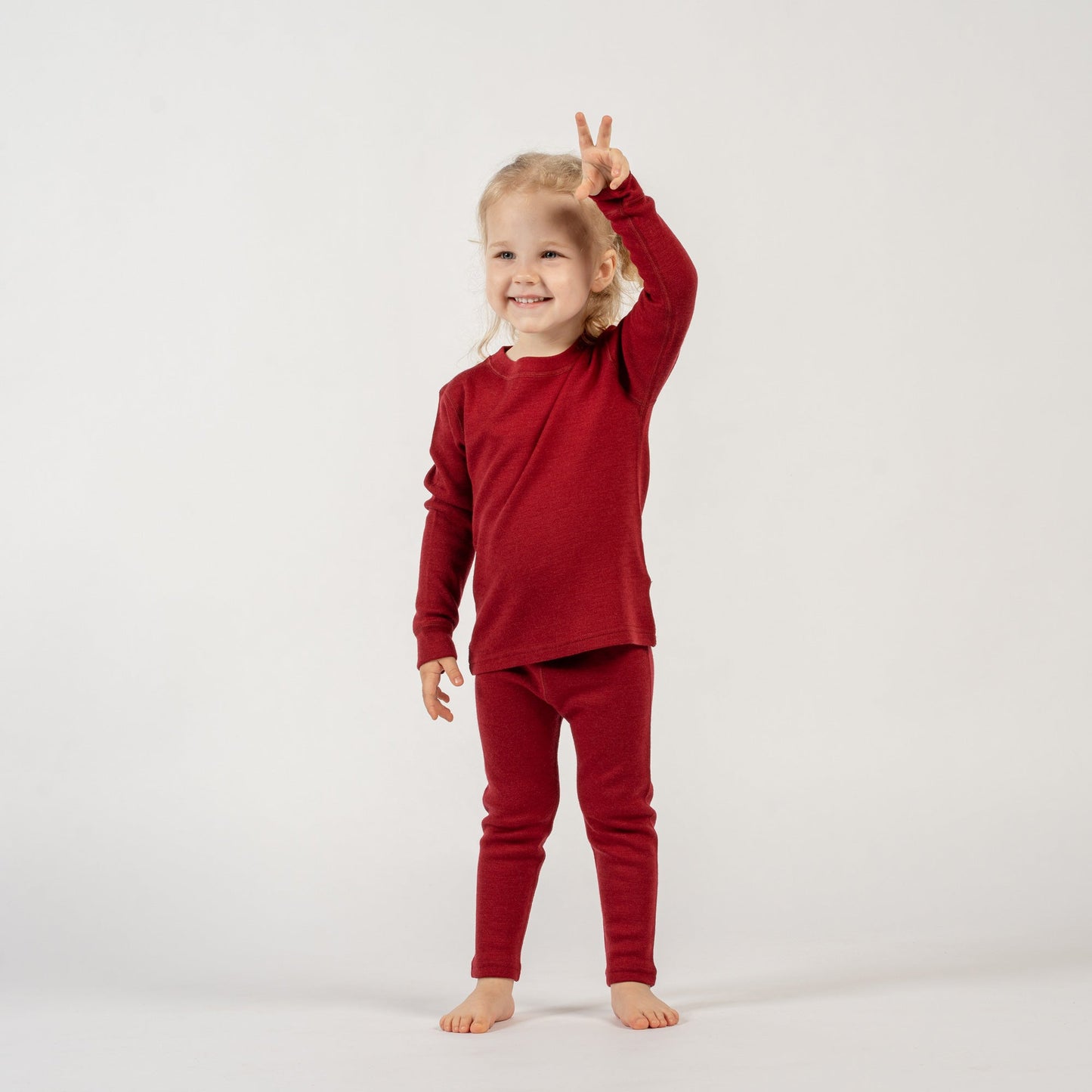 Kids' 250 Long Sleeve & Bottom 2-Piece Royal Cherry