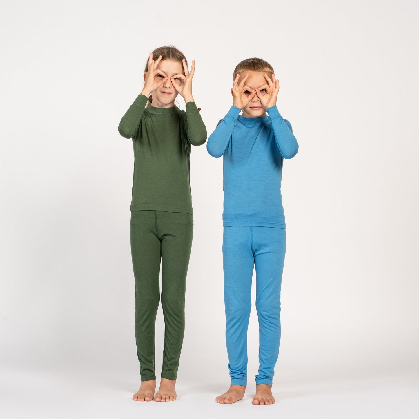 Kids' 160 Long Sleeve & Bottom 2-Piece Dark Green