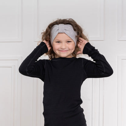 Kids' Knit Headband with Ribbon Cashmere Blend