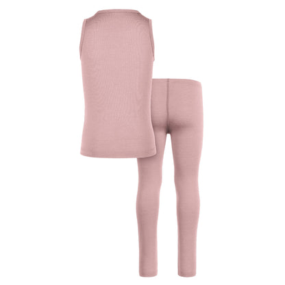 Kids' Merino Tank Top & Bottom 2-Piece Dusty Pink