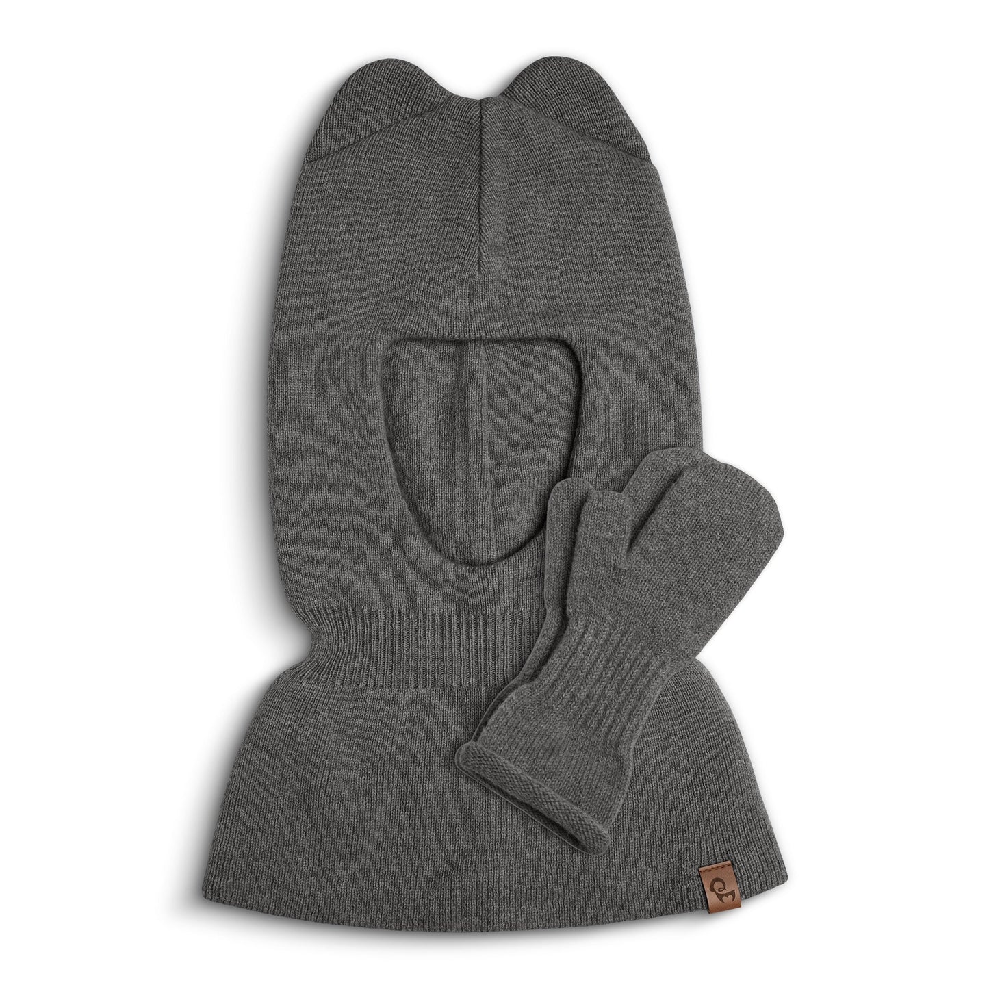 Kids' Knit Balaclava & Mittens Cashmere Blend 2-Piece
