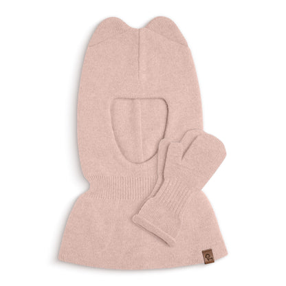 Kids' Knit Balaclava & Mittens Cashmere Blend 2-Piece