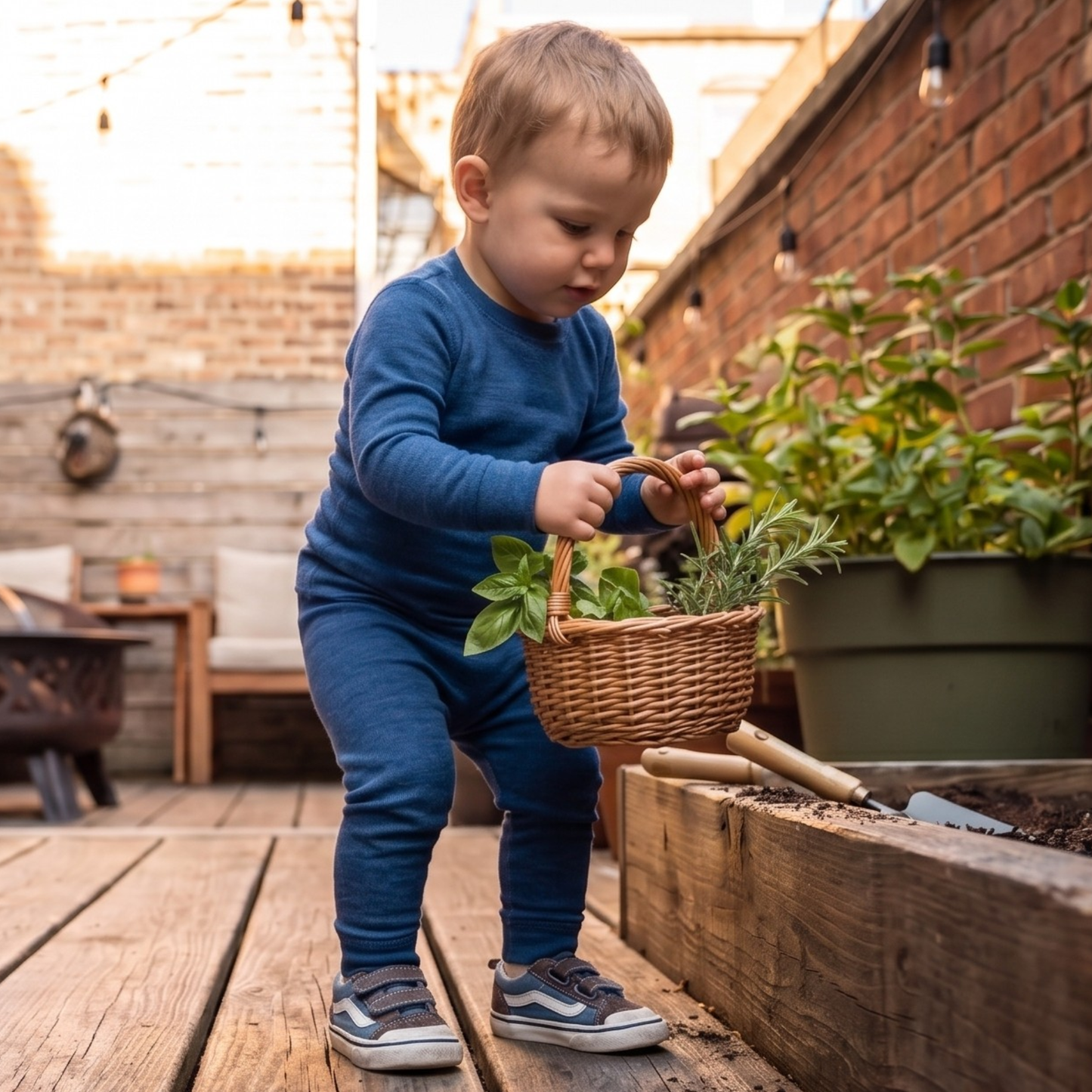 Kids' 160 Long Sleeve & Bottom 2-Piece Denim