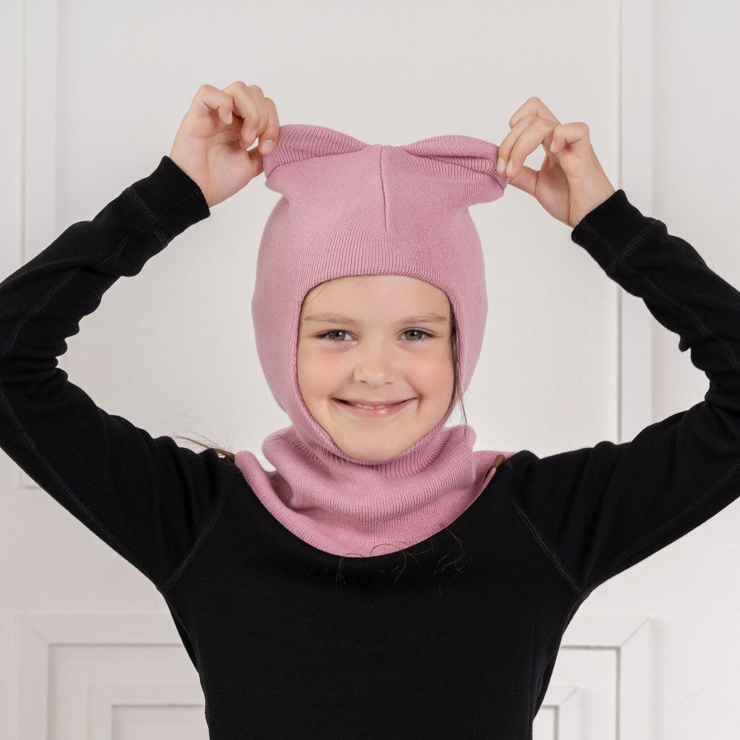 Kids' Knit Balaclava & Gloves Cotton 2-Piece