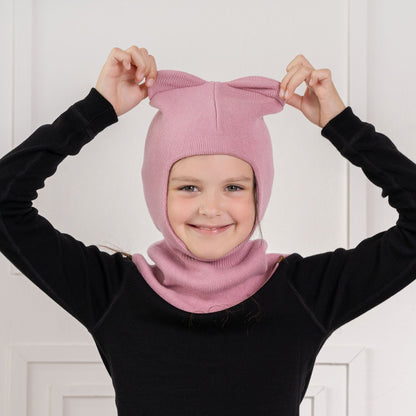 Kids' Knit Balaclava & Gloves Cotton 2-Piece