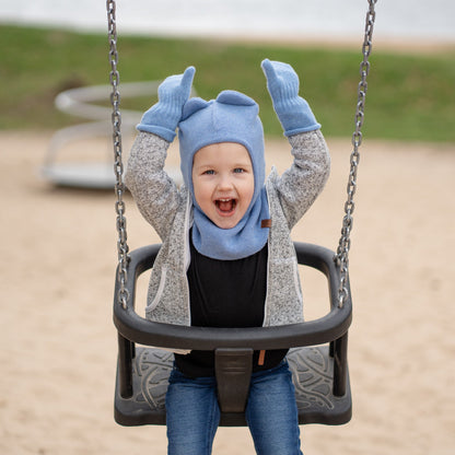 Kids' Knit Balaclava & Mittens Cashmere Blend 2-Piece