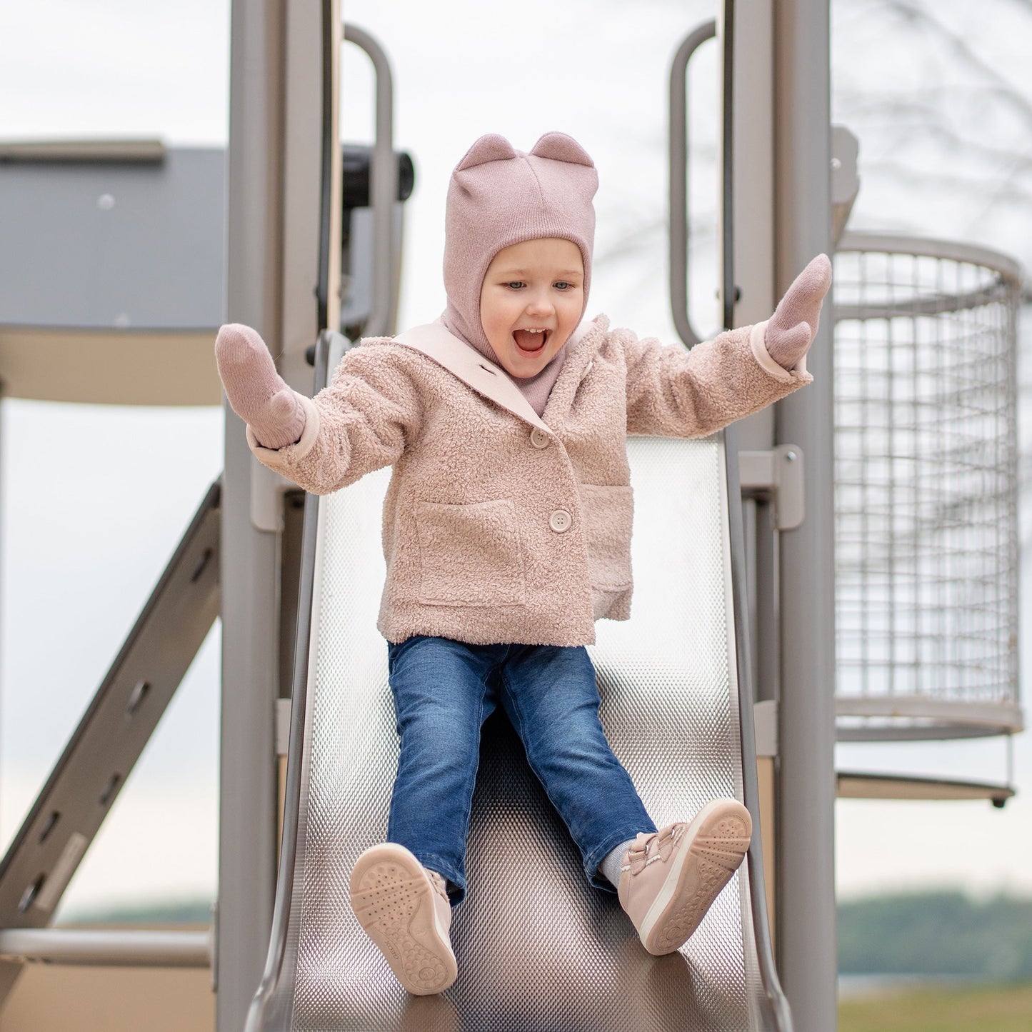 Kids' Knit Double Mittens Cashmere Blend